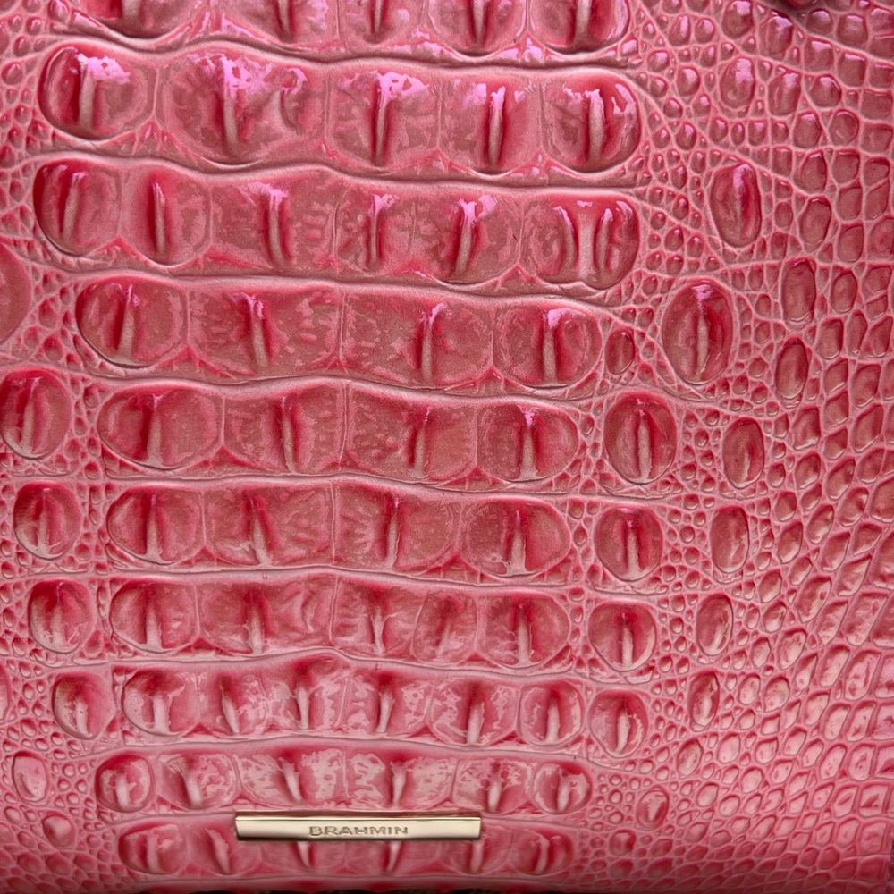 Brahmin Pink Croc-Embossed Tote Bag - Picture 5 of 9